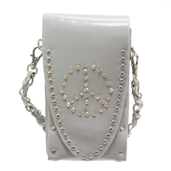 Sacs  pour smartphone strass, Peace and Love, 6451 Gris