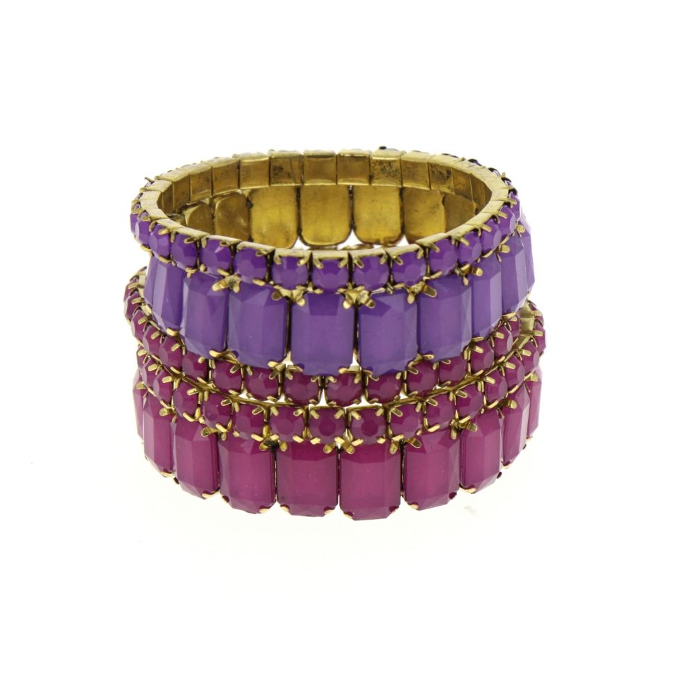 Bracelets extensible XL STRASS 5 pièces, 5212 ROUGE-ORANGE Violet - 5217-33763