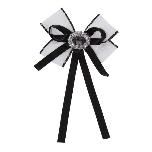 Strass Kristall Dangle Hochzeit Fliege Frauen Band Pre Tied Krawatte Brosche Pin Clip TALY