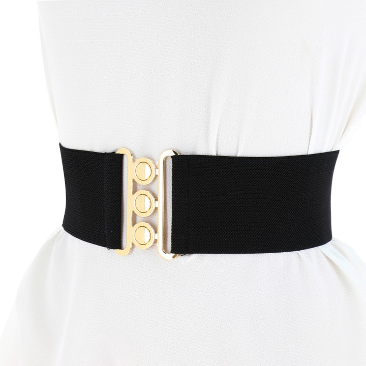 Wide Waist Elasticated Woman Belt Made in France, GLORIA 