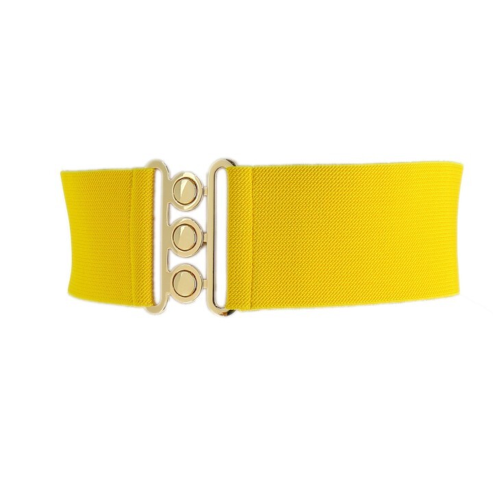 Wide Waist Elasticated Woman Belt Made in France, GLORIA 