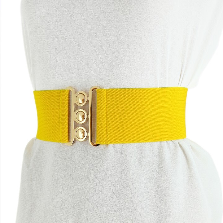 Wide Waist Elasticated Woman Belt Made in France, GLORIA 