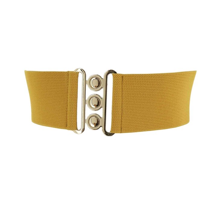 Wide Waist Elasticated Woman Belt Made in France, GLORIA 