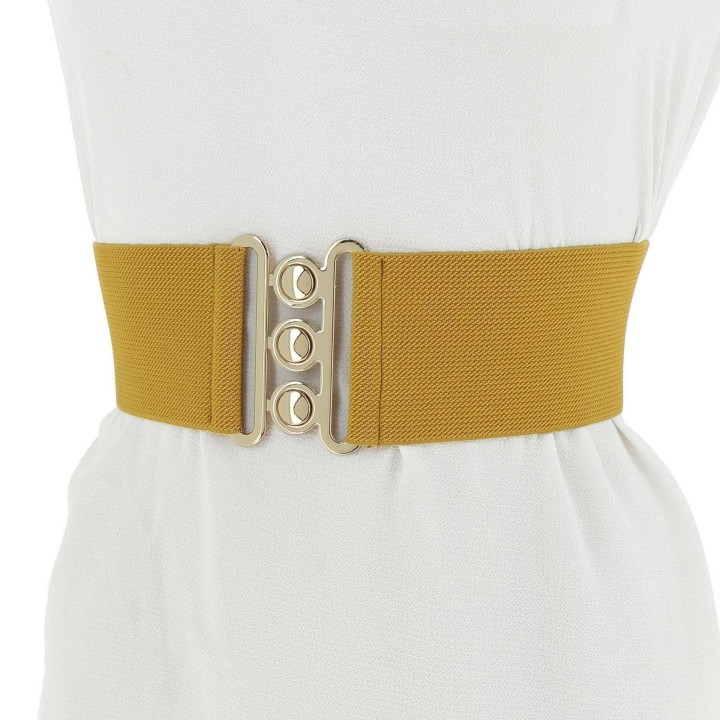 Wide Waist Elasticated Woman Belt Made in France, GLORIA 