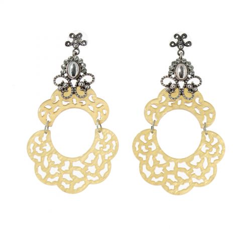 Boucles d'oreilles acrylique, 5645 BEIGE