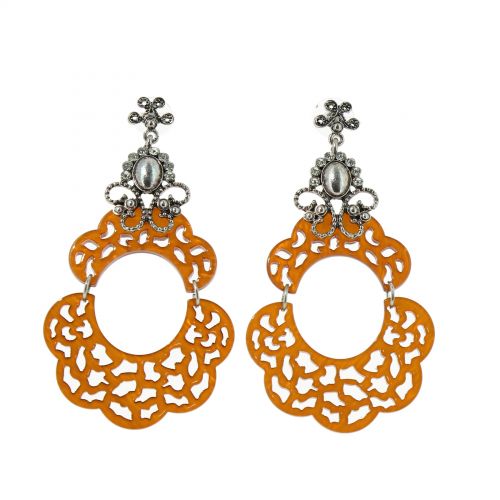 Boucles d'oreilles acrylique, 5645 CAMEL