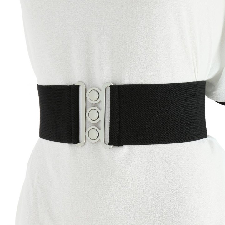 Wide Waist Elasticated Woman Belt Made in France, GLORIA 