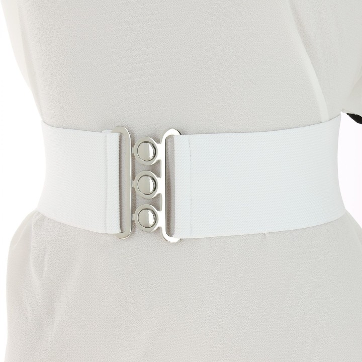 Wide Waist Elasticated Woman Belt Made in France, GLORIA 