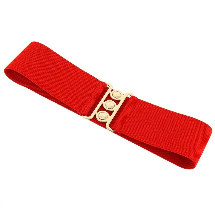 Ceinture femme élastique large à boucle 3 boutons, GLORIA Fabriqué en France