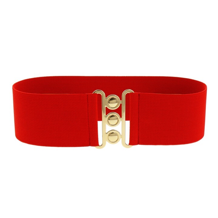 Ceinture femme élastique large à boucle 3 boutons, GLORIA Fabriqué en France