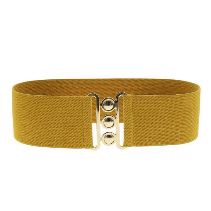 Ceinture femme élastique large à boucle 3 boutons, GLORIA Fabriqué en France