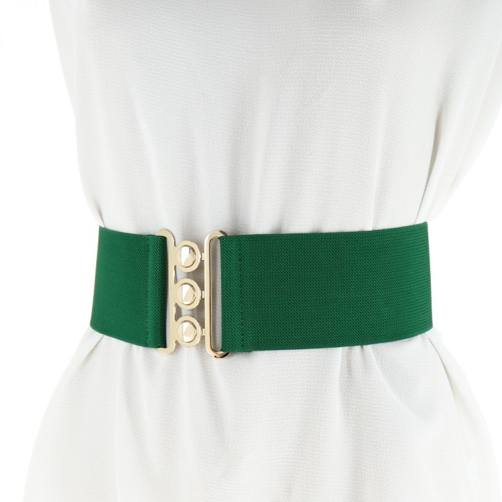 Wide Waist Elasticated Woman Belt Made in France, GLORIA 