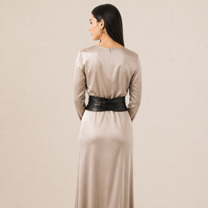 Ceinture femme Obi Cuir d'Italie, fabriqué en France, CASSIANE