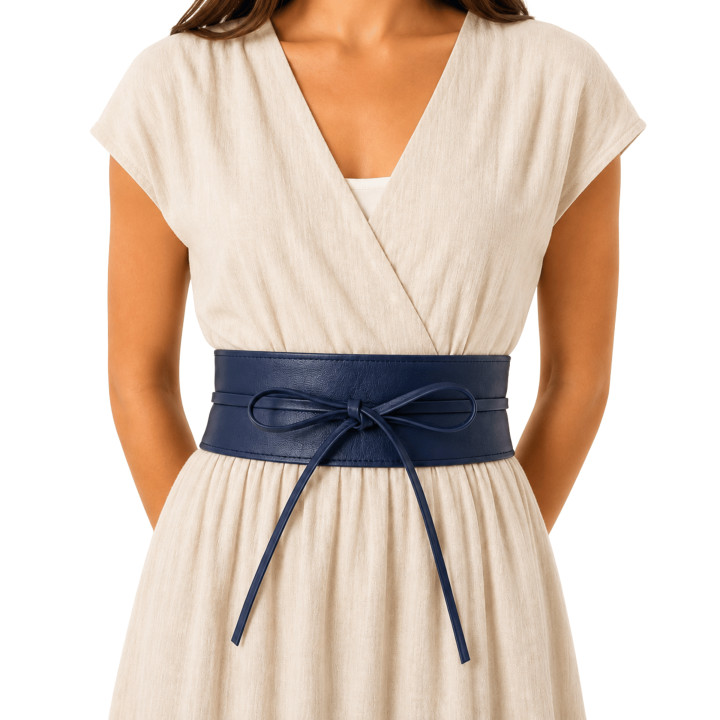 Woman Italian leather Obi belt, CASSIANE