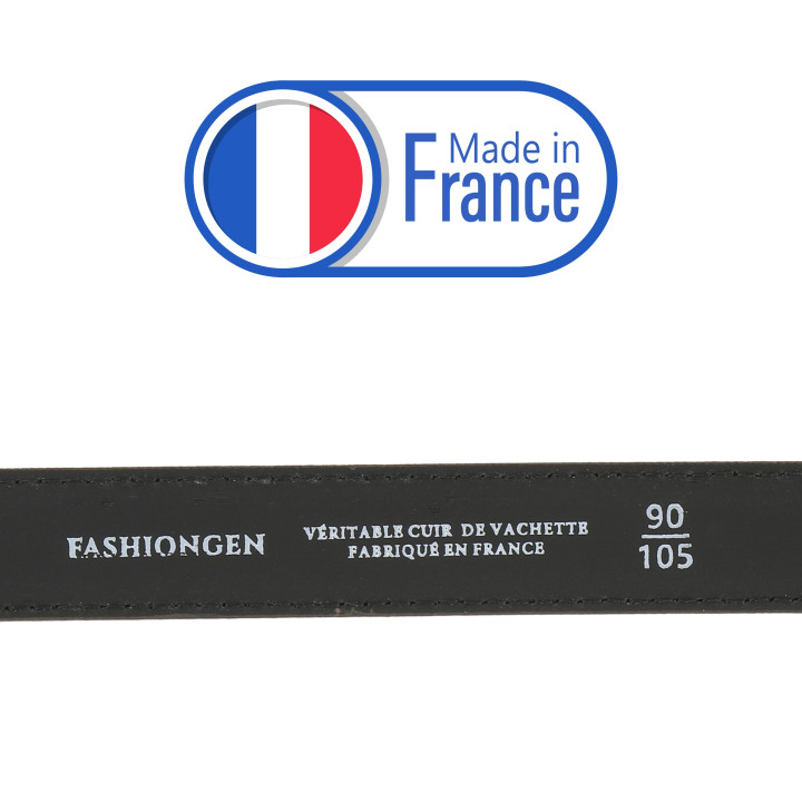 Ceinture pour femme en Cuir Italien, LUNA, Fabriqué en France