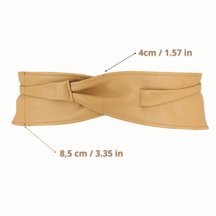 Woman Italian leather Obi belt, CASSIANE