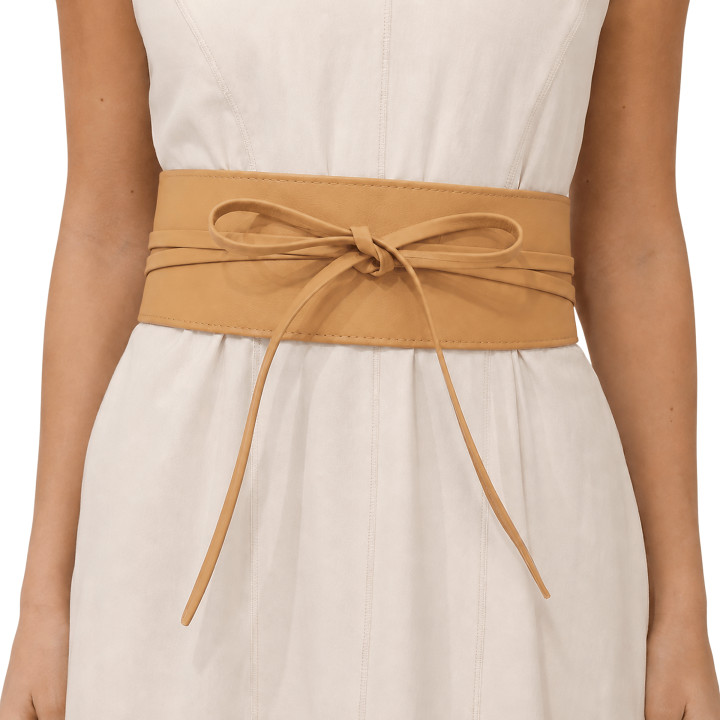 Woman Italian leather Obi belt, CASSIANE