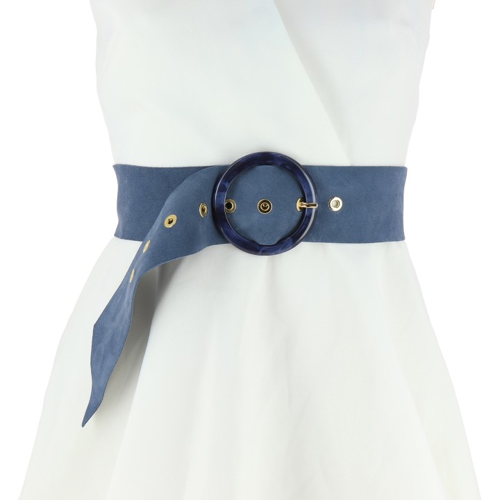 Ceinture femme Large en cuir suède fabriqué en FRANCE, ANETTE