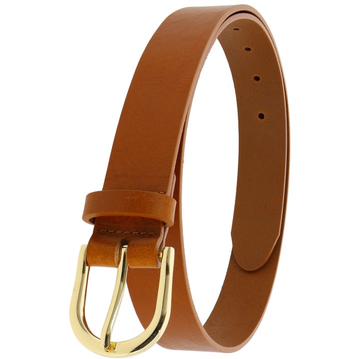 Ceinture femme en Cuir de Taureau à Tannage végétale, 3 cm de largeur, RIVOLI