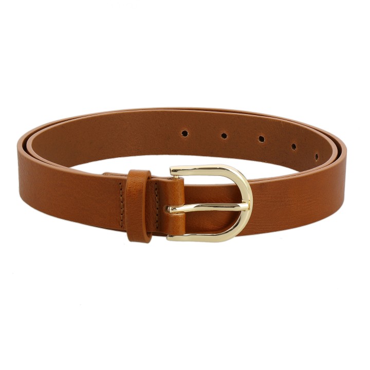Cowhide leather belt for women, vegetable tanning, RIVOLI