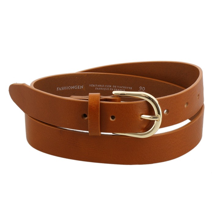 Ceinture femme en Cuir de Taureau à Tannage végétale, 3 cm de largeur, RIVOLI