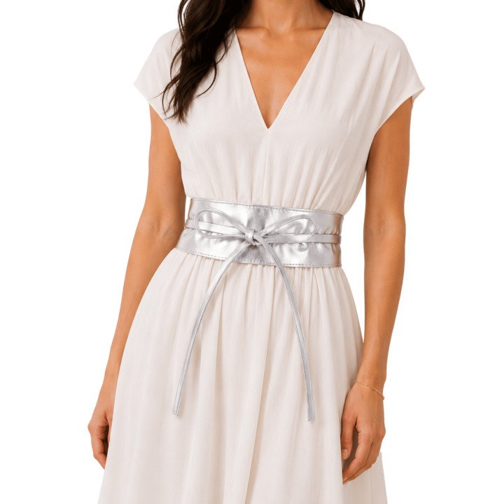 Woman Italian leather Obi belt, CASSIANE