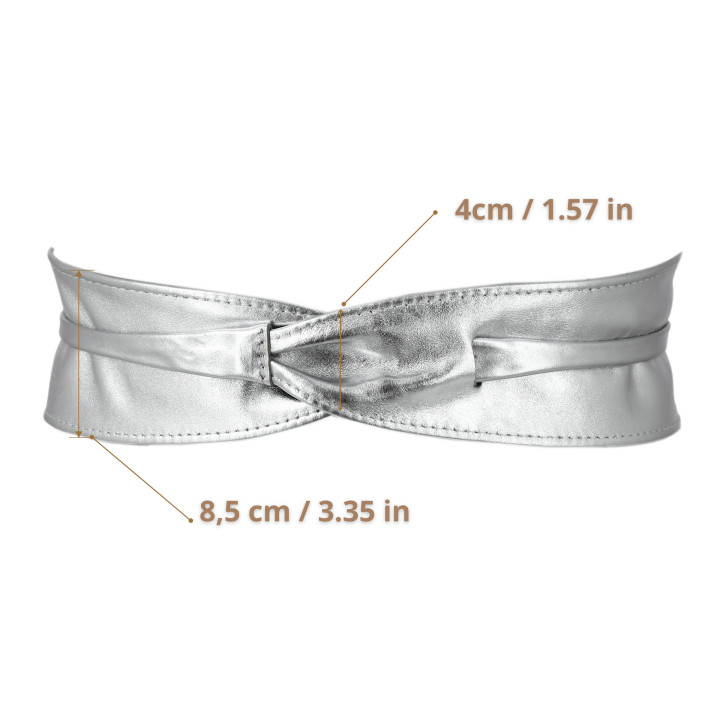 Woman Italian leather Obi belt, CASSIANE