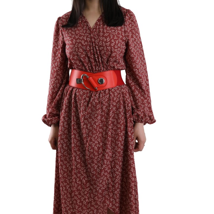 Wide Waist Elasticated Woman Belt Made in France, GLORIA