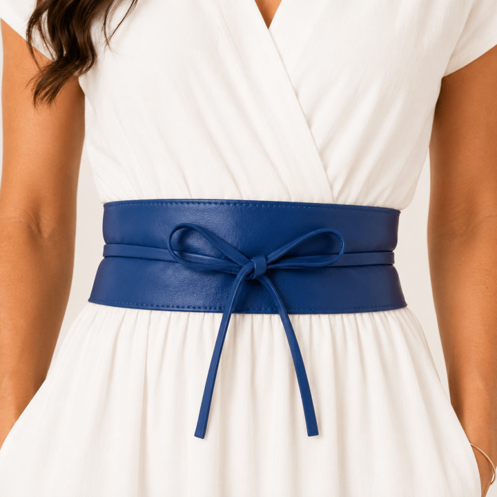 Woman Italian leather Obi belt, CASSIANE