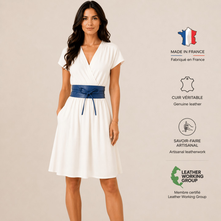 Woman Italian leather Obi belt, CASSIANE