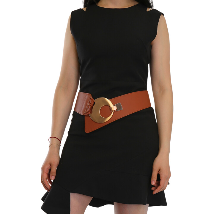 FASHIONGEN Ceinture large femme boucle ronde croisé VANESSA