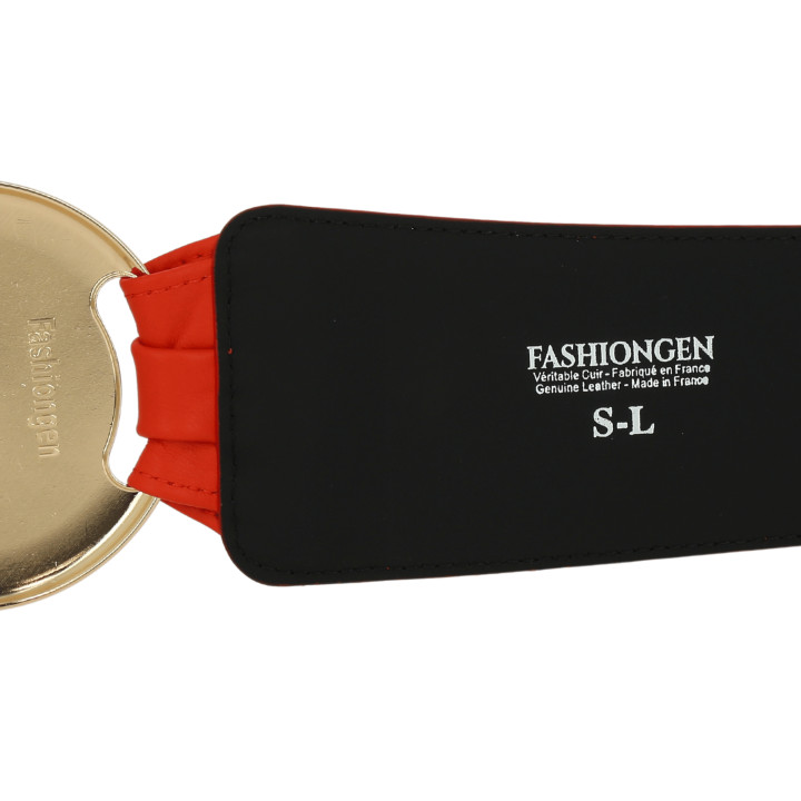 FASHIONGEN Ceinture large femme boucle ronde croisé VANESSA