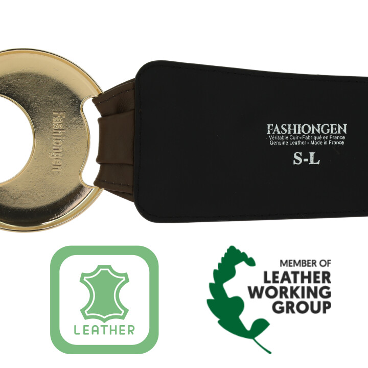 FASHIONGEN Ceinture large femme boucle ronde croisé VANESSA