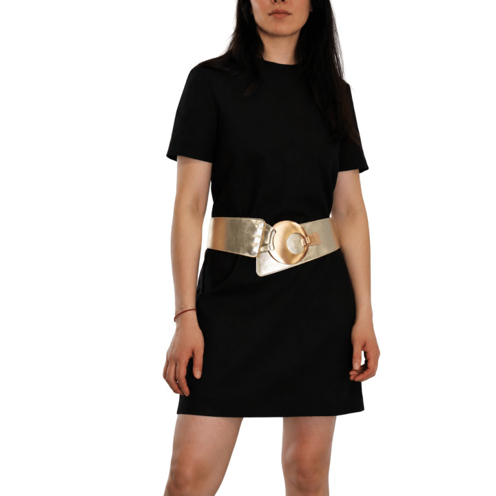 FASHIONGEN Ceinture large femme boucle ronde croisé VANESSA