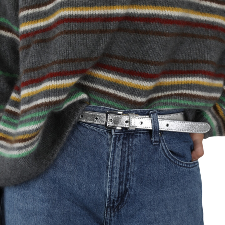 Ceinture femme 2 cm Véritable CUIR ITALIEN, LINDA