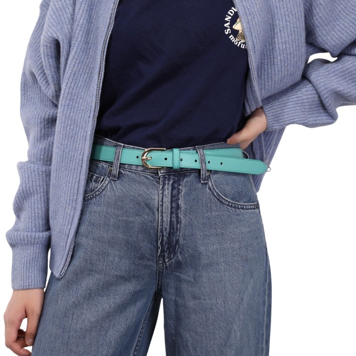 Women genuine Italian leather belt LUNA, Made in France