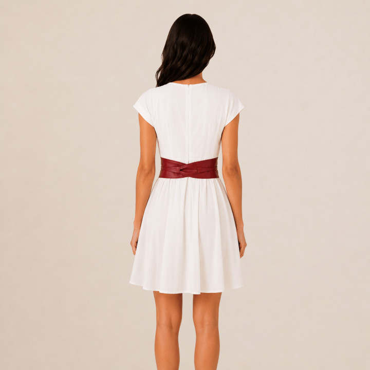 Ceinture femme Obi Cuir d'Italie, fabriqué en France, CASSIANE