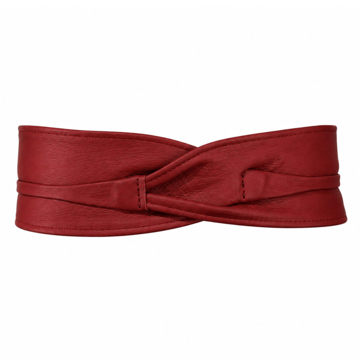 Ceinture femme Obi Cuir d'Italie, fabriqué en France, CASSIANE