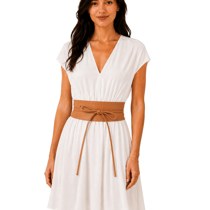 Ceinture femme Obi Cuir d'Italie, fabriqué en France, CASSIANE