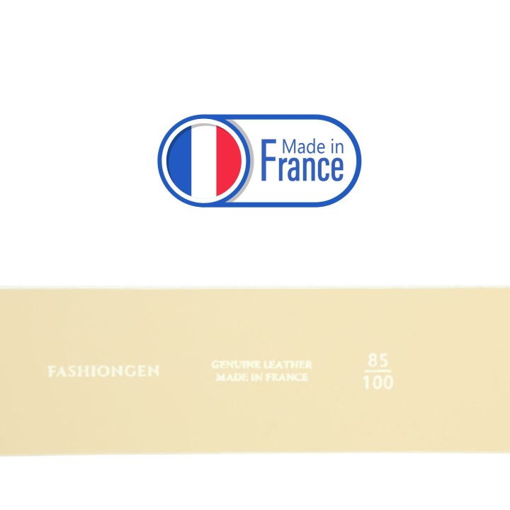 Ceinture femme en Cuir Véritable LWG, largeur 5 cm, fabriqué en France, Maura