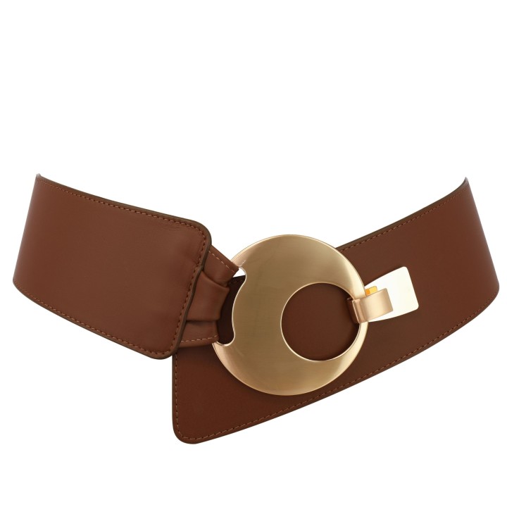 FASHIONGEN Ceinture large femme boucle ronde croisé VANESSA