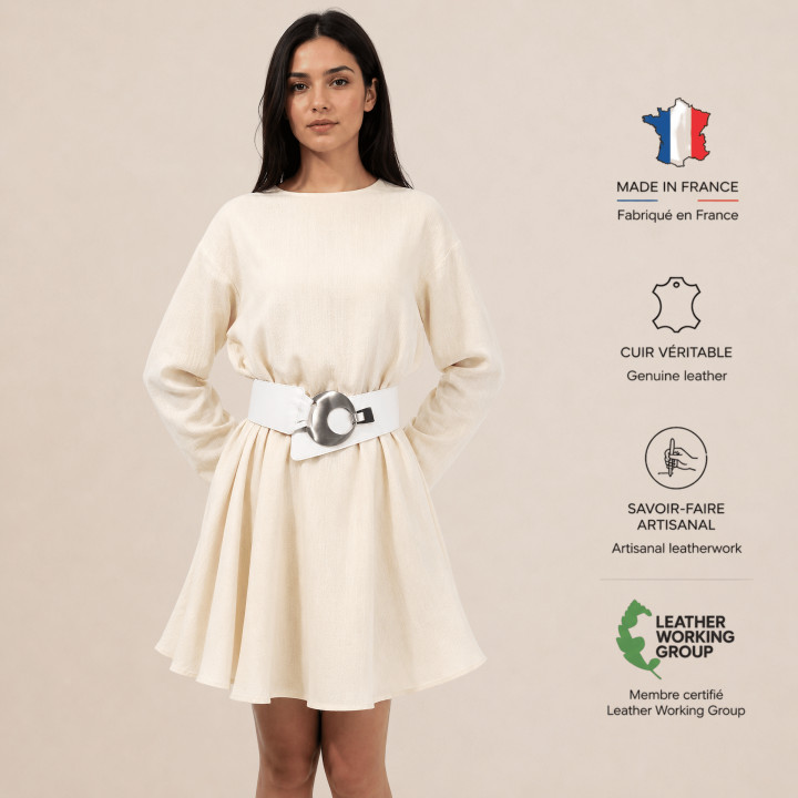 FASHIONGEN Ceinture large femme boucle ronde croisé VANESSA