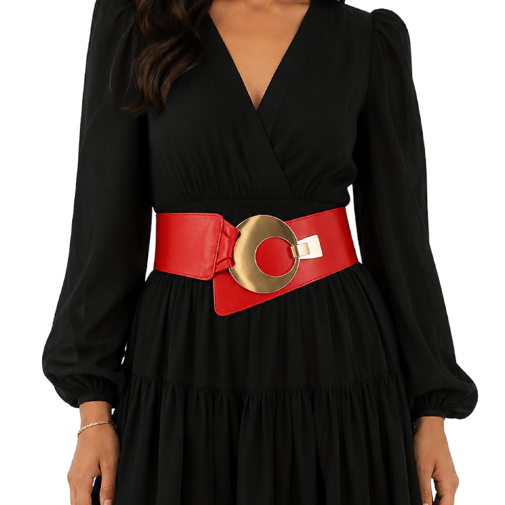 FASHIONGEN Ceinture large femme boucle ronde croisé VANESSA